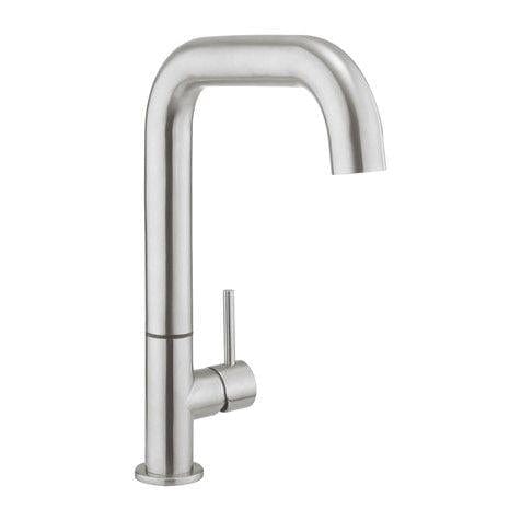 Crosswater Kitchen Tap Crosswater Tube Kitchen Sink Mixer Tap with Swivel Spout in Brushed Stainless Steel Effect