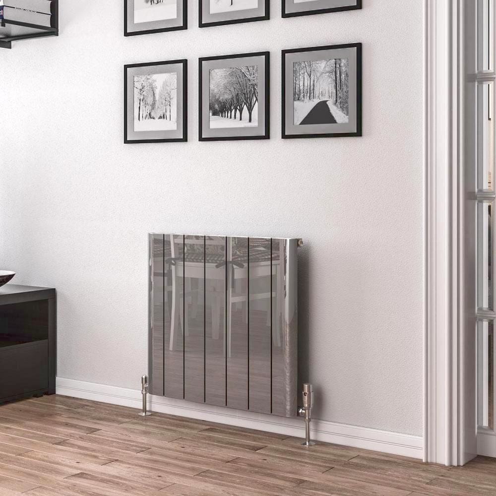 Eastbrook Panel Radiator 600 x 660 / Electric Only Eastbrook Peretti Straight Horizontal Aluminum Radiator in Polished Aluminum