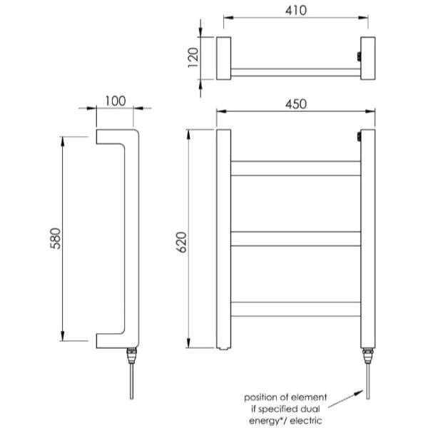Vogue Designer Towel Radiators Vogue Boxa Straight Designer Towel Radiator in Chrome