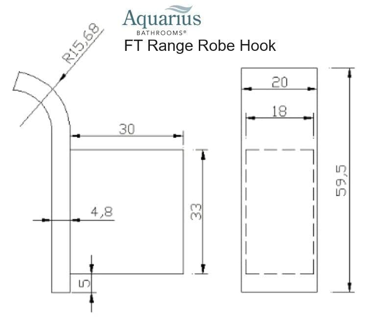 Aquarius Bathrooms Robe Hook Aquarius FT Robe Hook