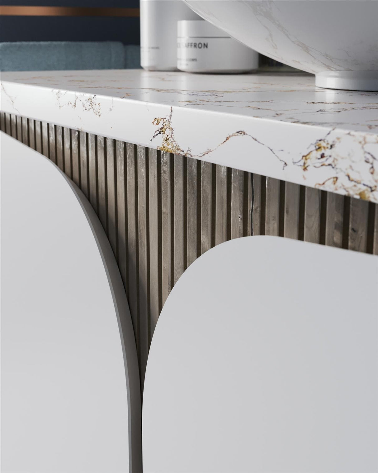 Crosswater Wall Mounted Vanity Unit Crosswater Tambour Vanity Unit with Basin or Worktop - 600mm - One Drawer - Wall Mounted