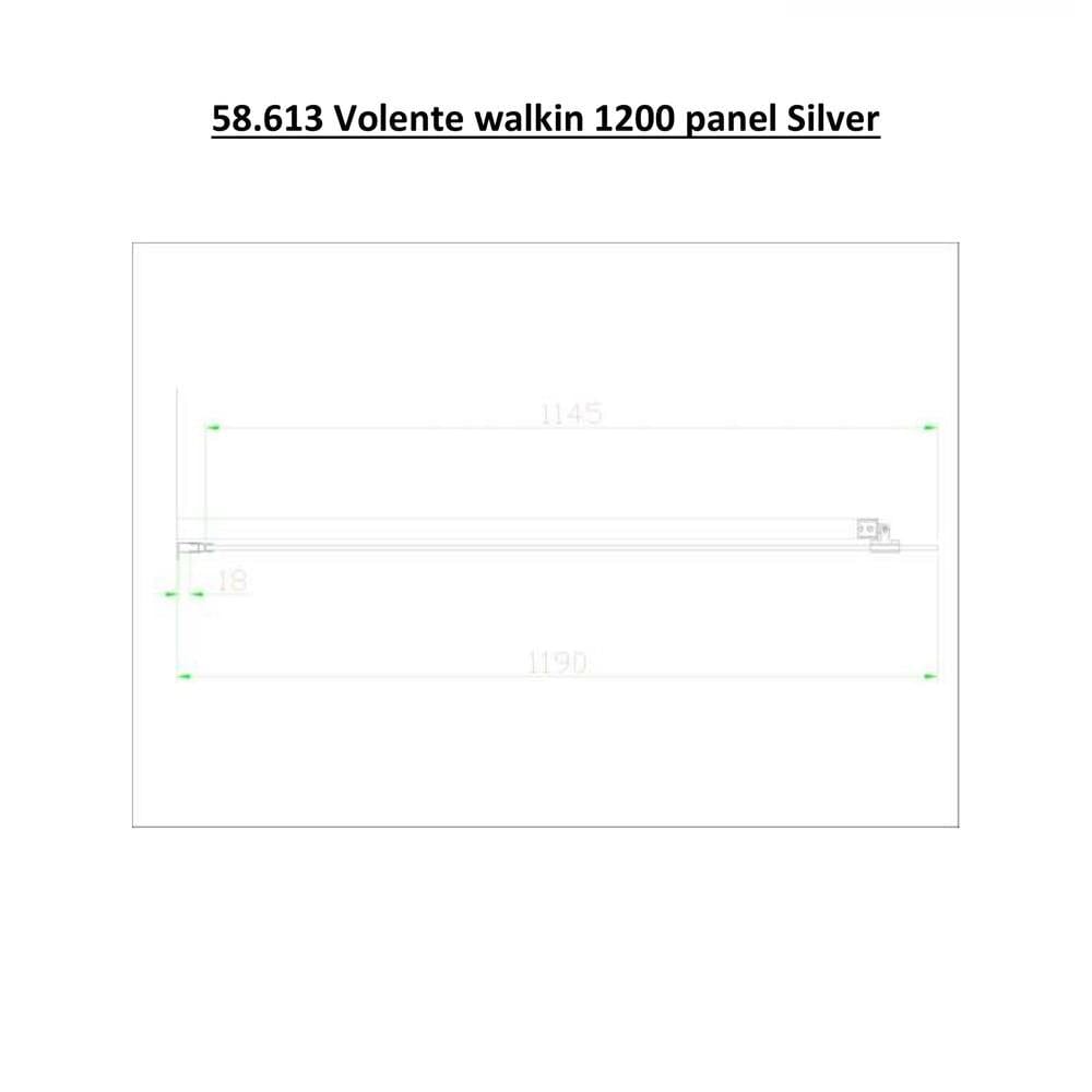 Eastbrook Side Panel 1200mm Eastbrook Volente Frameless Side Panel in Polished Chrome