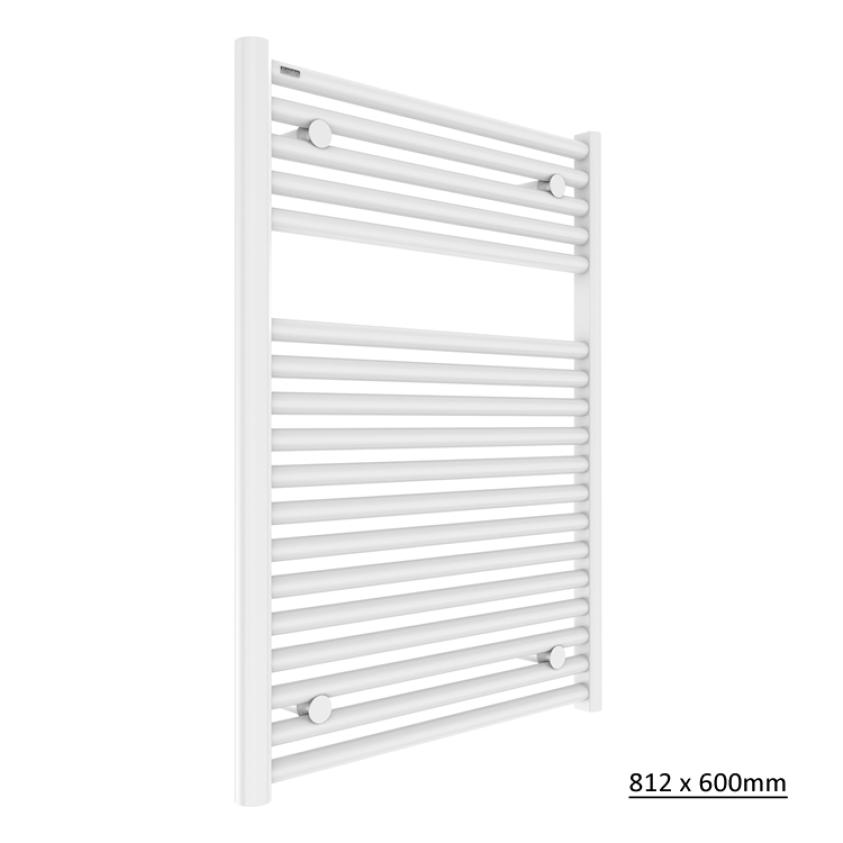 Tissino Ladder Rails 812 x 600 / Central Heating Tissino Hugo2 Designer Towel Radiator in Mount Blanc