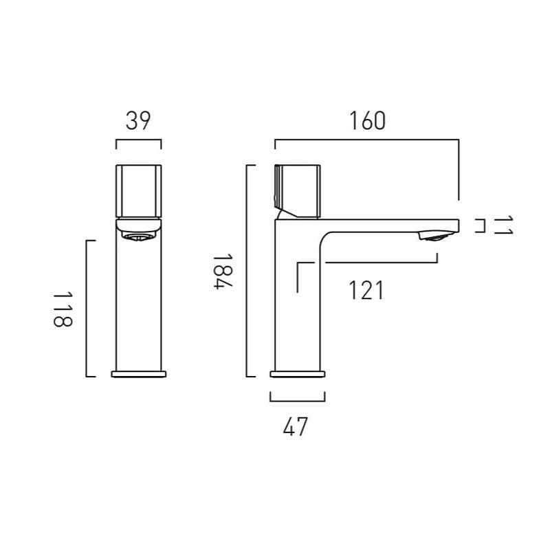 VADO Mono Basin Tap Vado Cameo Leverless Mono Basin Mixer Tap