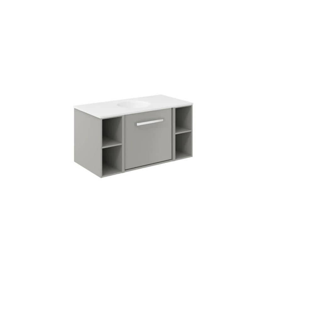 Crosswater Wall Mounted Vanity Unit Storm Grey / 900mm / Single Basin Crosswater Infinity Wall Mounted Vanity Unit with Basin