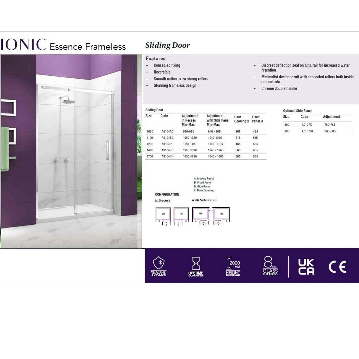 Merlyn Sliding Shower Door Merlyn Ionic Frameless Sliding Shower Door