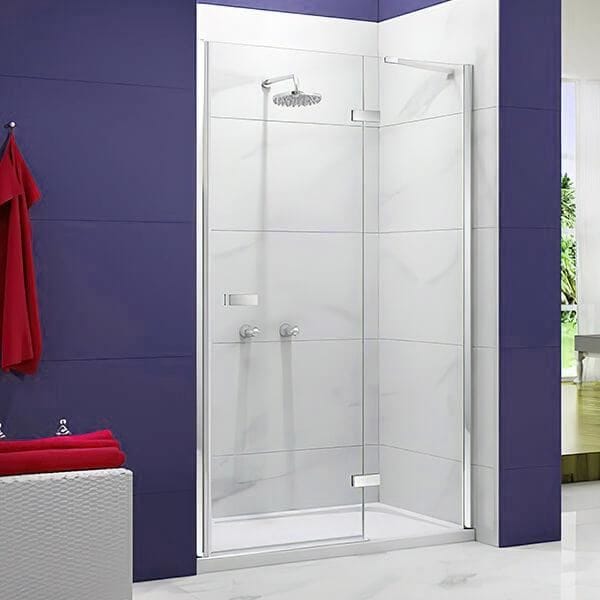 Merlyn Hinged Shower Door Chrome / 900 adj (860-900mm) Merlyn Ionic Essence Frameless Hinged Shower Door and Inline Panel