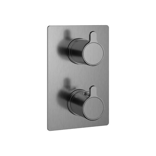 Flova Concealed Shower Valve Gun Metal Flova Moonlight Square 1, 2 or 3 Outlet SlimBOX Finishing Set