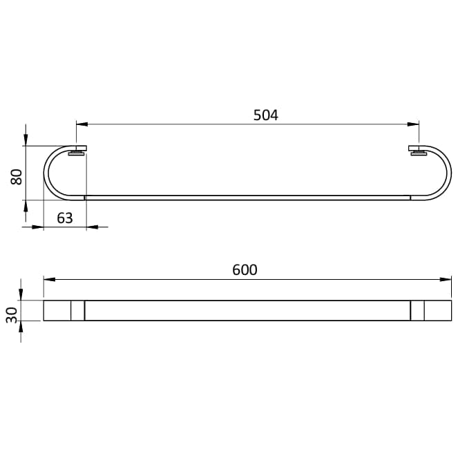 Crosswater Towel Rails and Rings Crosswater Velo Towel Rail