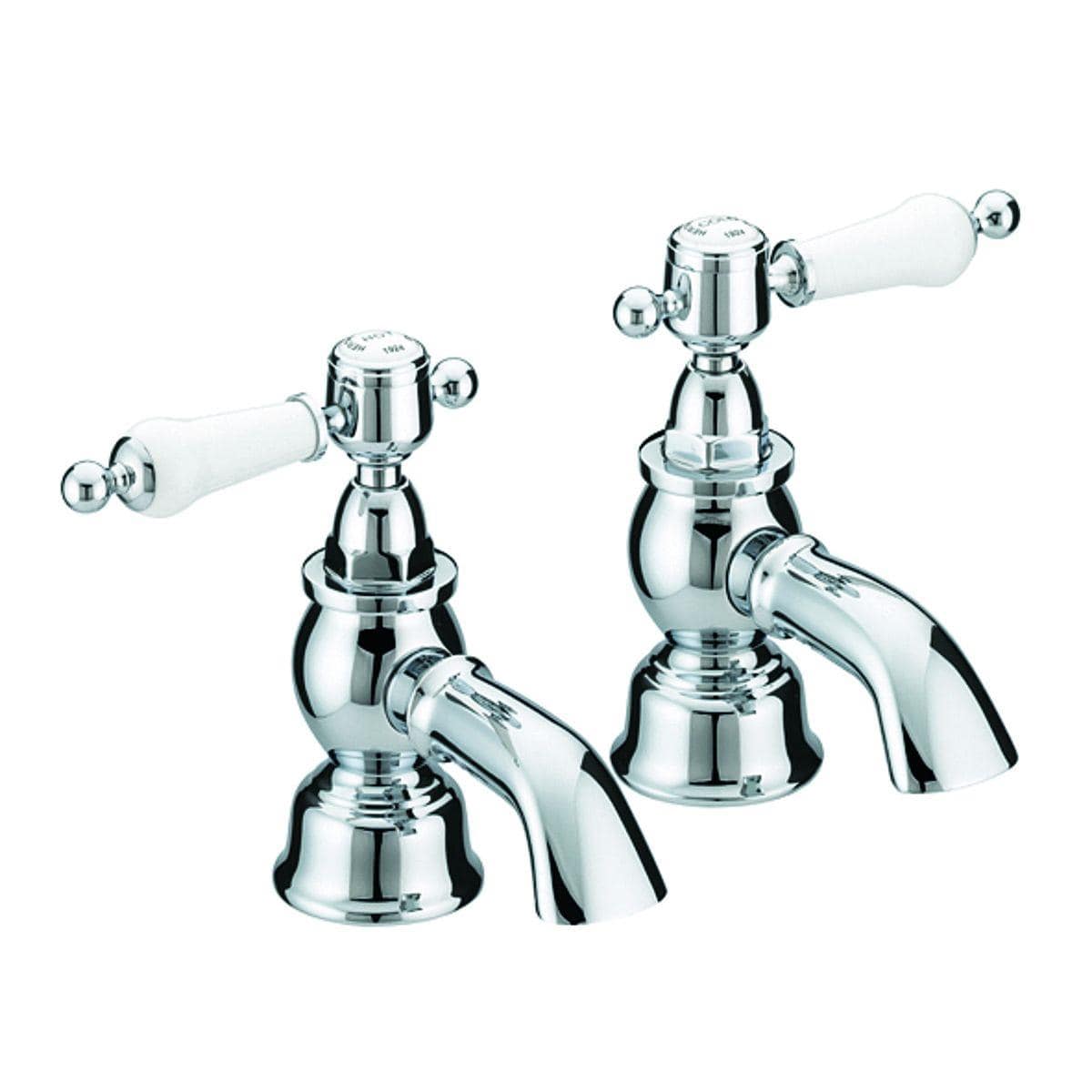 Heritage Pillar Bath Tap Chrome Heritage Glastonbury Bath Pillar Taps (Pair)