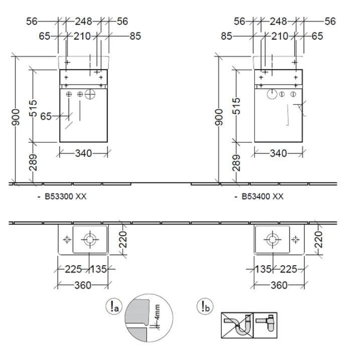 Villeroy & Boch Cloakroom Vanity Unit Villeroy & Boch Arto Wall Mounted 360mm One Door Cloackroom Vanity Unit with Basin