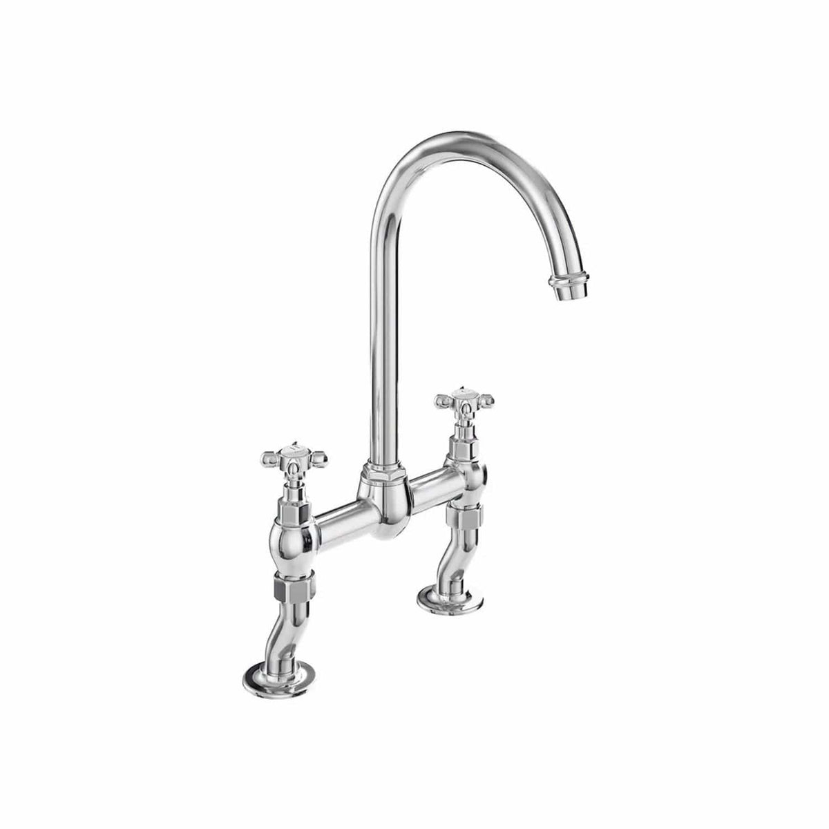 Vado Kitchen Tap Chrome Booth & Co. Axbridge Crosshead Bridge Kitchen Mixer Tap