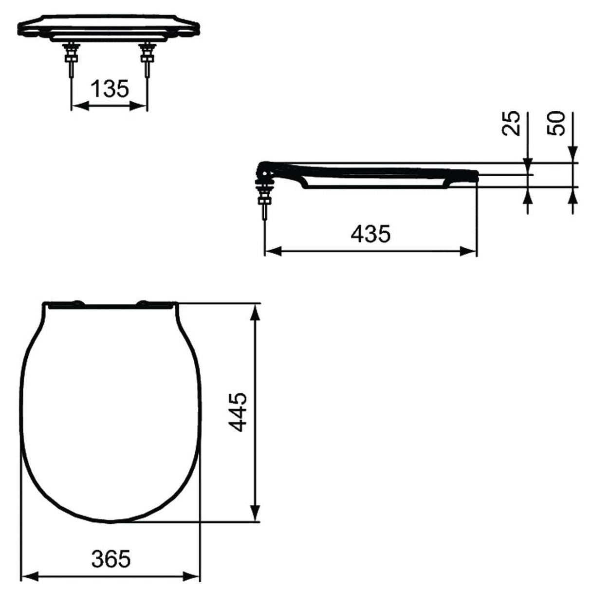 Ideal Standard Toilet Seat Ideal Standard Connect Air Soft Close, Quick Release Slimline Sandwich Toilet Seat