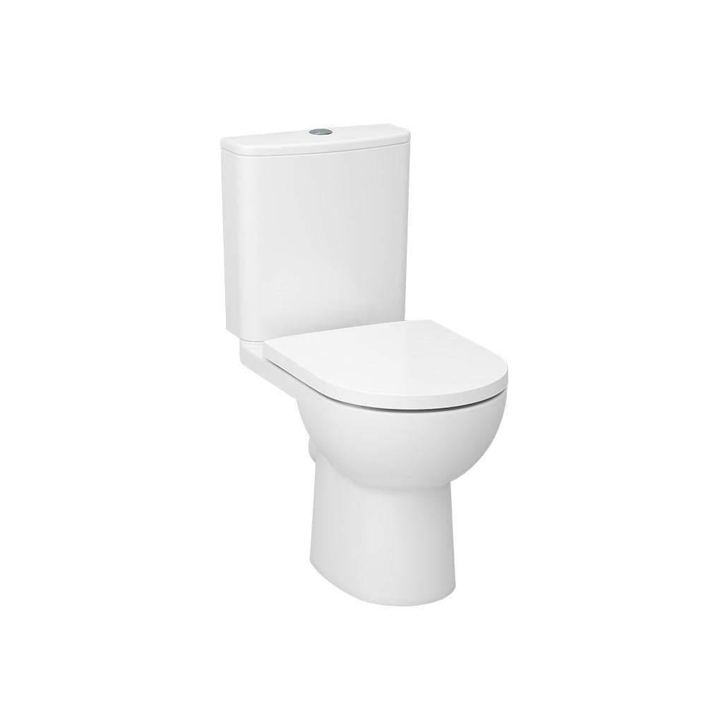 IMEX Close Coupled Toilet IMEX Ivan Rimless Open Back Close Coupled Toilet with Soft Close Seat