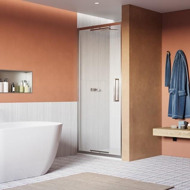 Crosswater Infold Shower Door Polished Stainless Steel / 2000 x 800 Crosswater Asura 8mm Infold Shower Door