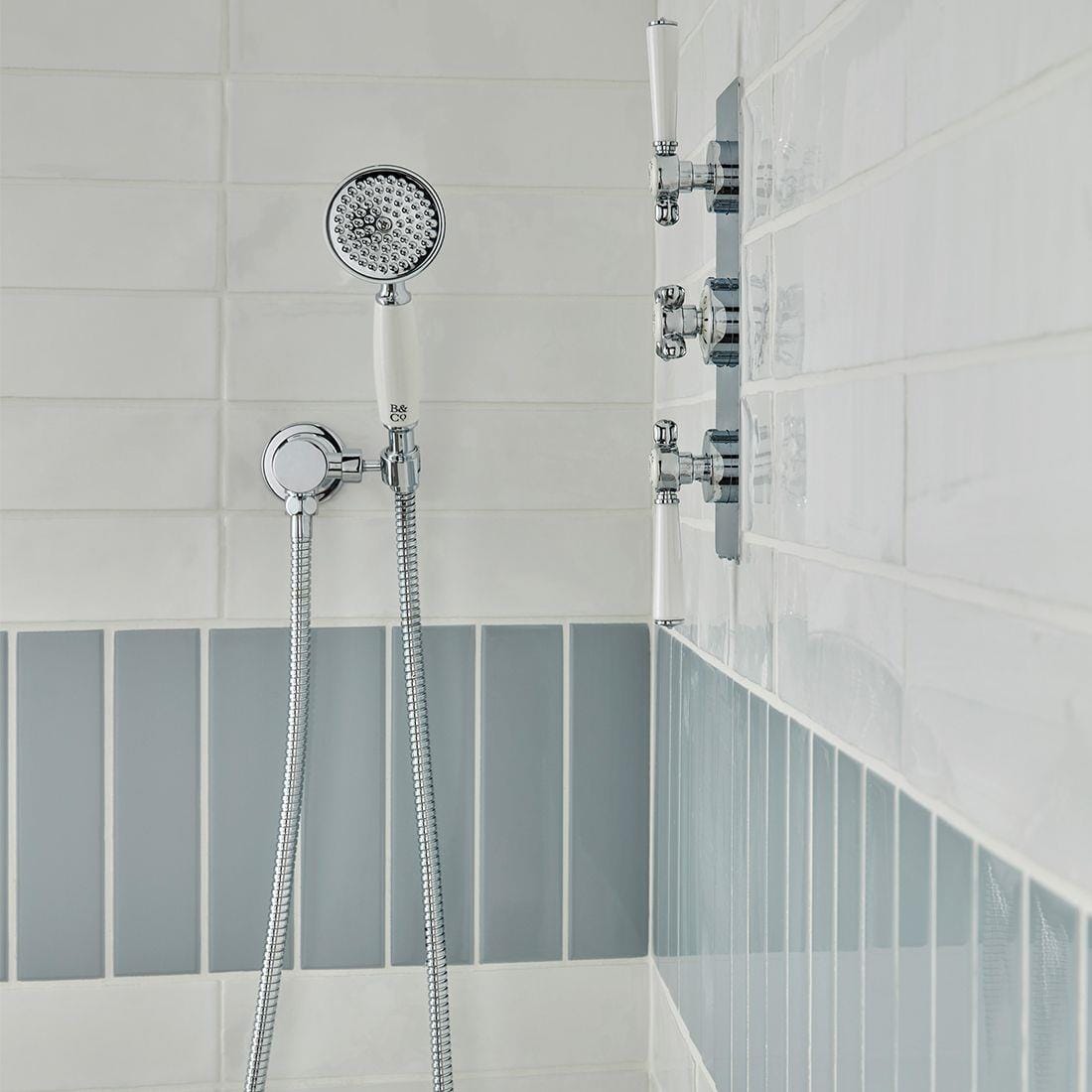 Vado Shower Handset Chrome Booths & Co. Axbridge Single Function Shower Handset with Hose and Bracket