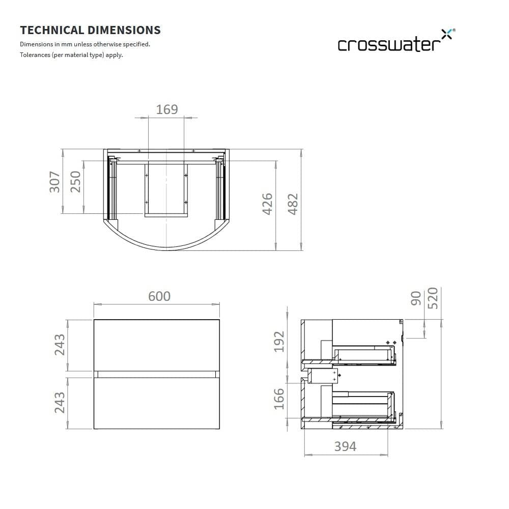 Crosswater Wall Mounted Vanity Unit Crosswater Svelte Wall Hung Vanity Unit with Basin