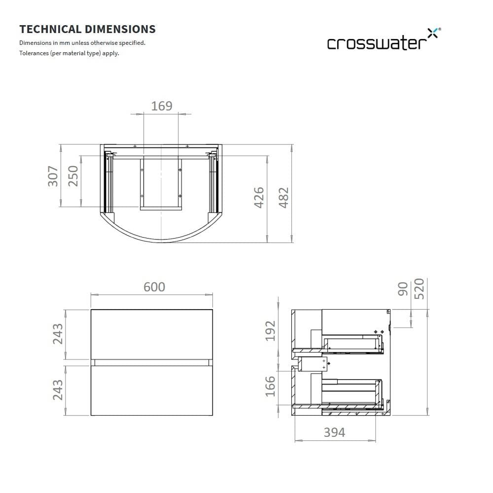 Crosswater Wall Mounted Vanity Unit Crosswater Svelte Wall Hung Vanity Unit with Basin