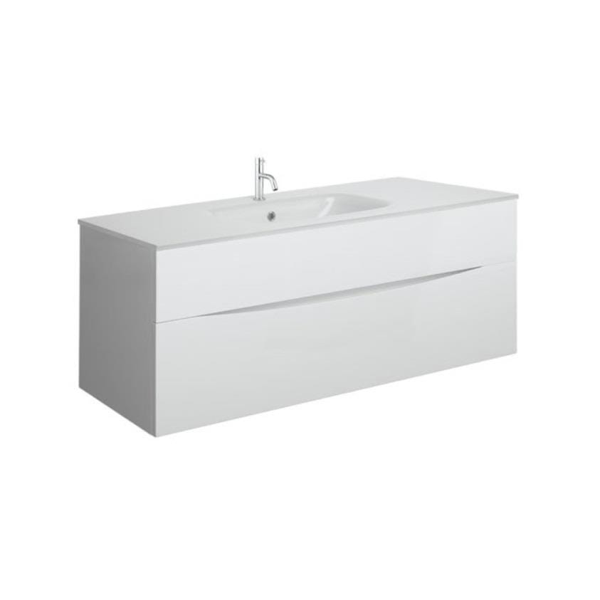 Crosswater Wall Mounted Vanity Unit Crosswater Glide II Wall Mounted Two Drawer Vanity Unit with Basin