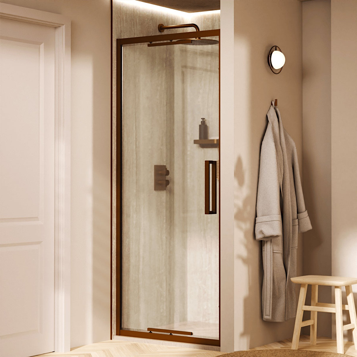 Crosswater Infold Shower Door Brushed Bronze / 2000 x 1000 Crosswater Asura 8mm Infold Shower Door