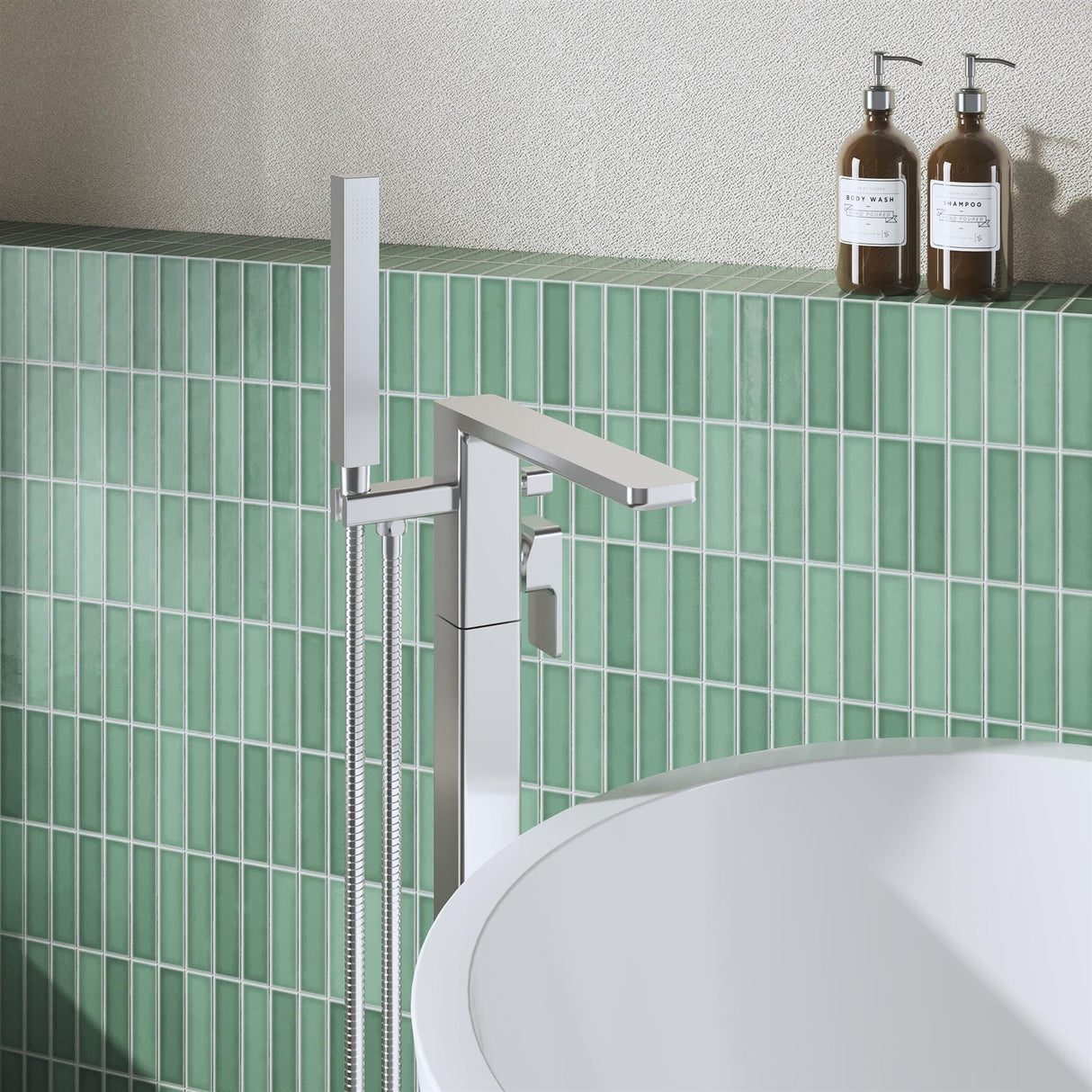 Aquarius Bathrooms Freestanding Bath Filler Aquarius Tetra Freestanding Bath Mixer Tap with Pencil Shower Handset
