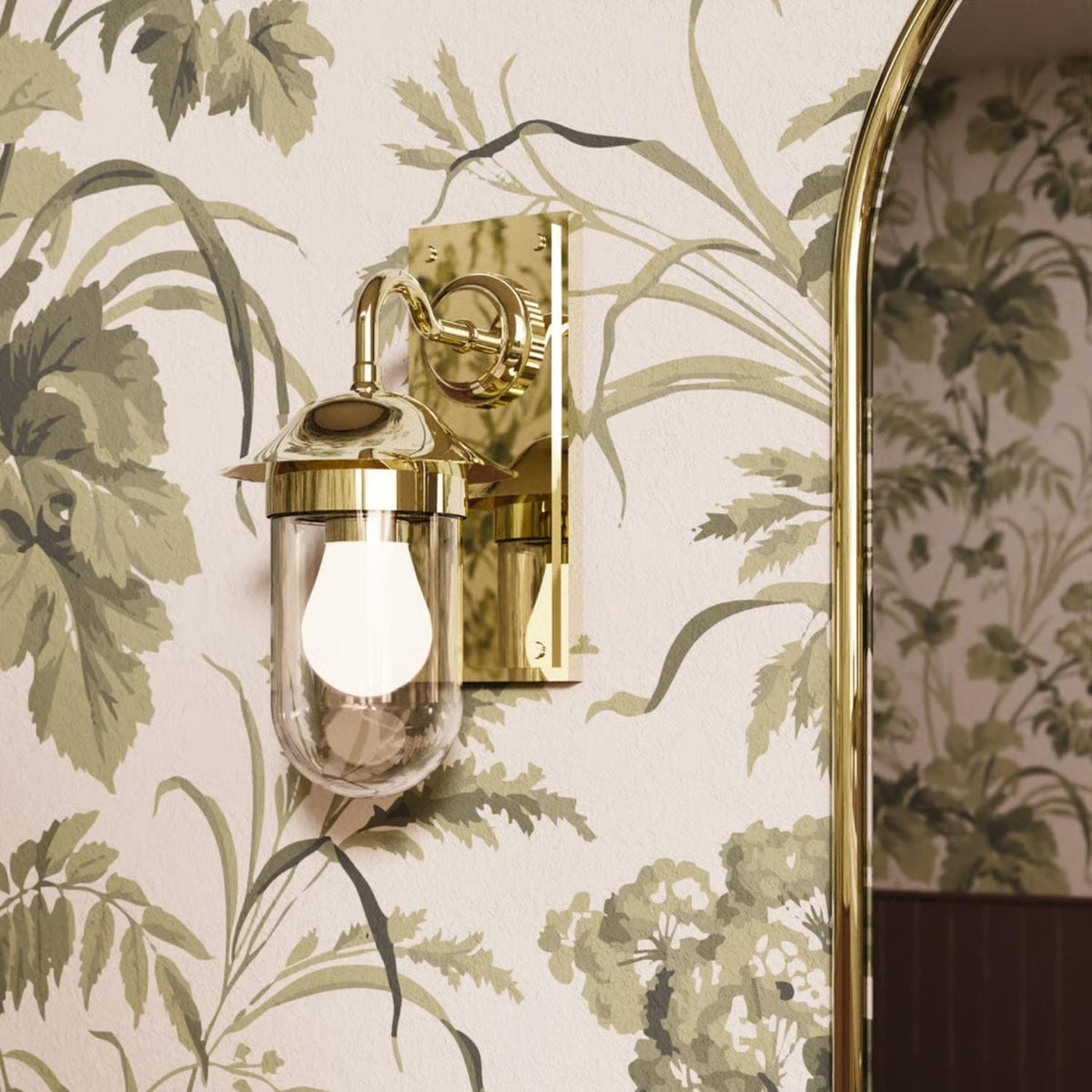 Burlington Bathroom Lighting Gold - Clear Glass Burlington Guild Wall Light