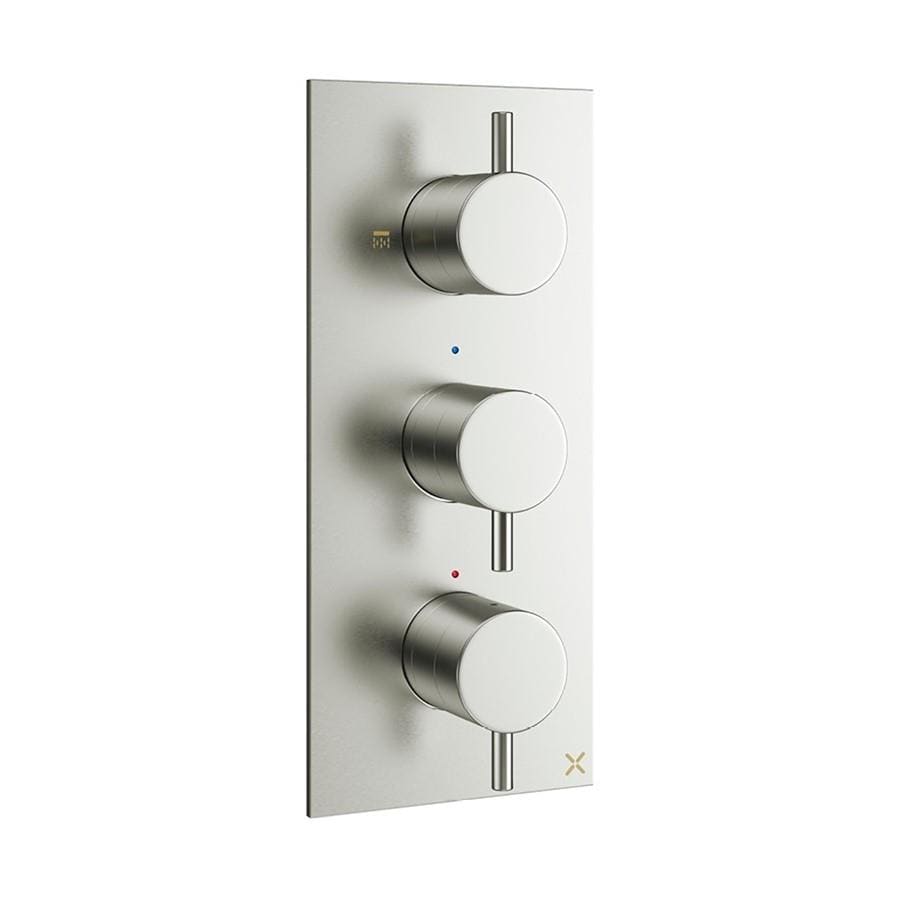 Crosswater Concealed Shower Valve Crosswater MPRO 2 Outlet, 3 Handle Portrait Concealed Thermostatic Shower Valve