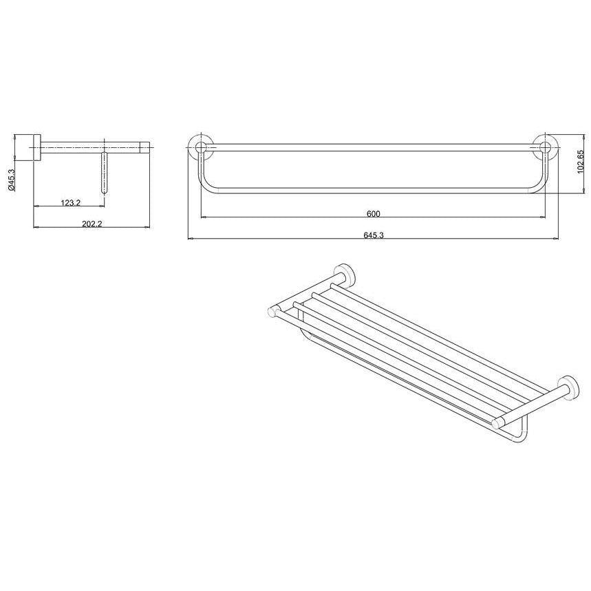 Britton Hoxton Towel Rack in Matt Black