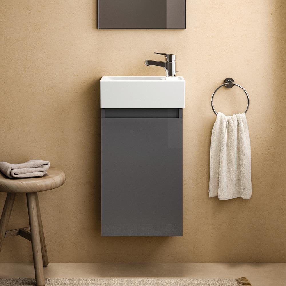 Ideal Standard Wall Mounted Vanity Unit Ideal Standard Eurovit + 350mm Wall Mounted Cloakroom Vanity Unit with 1 Tap Hole Basin