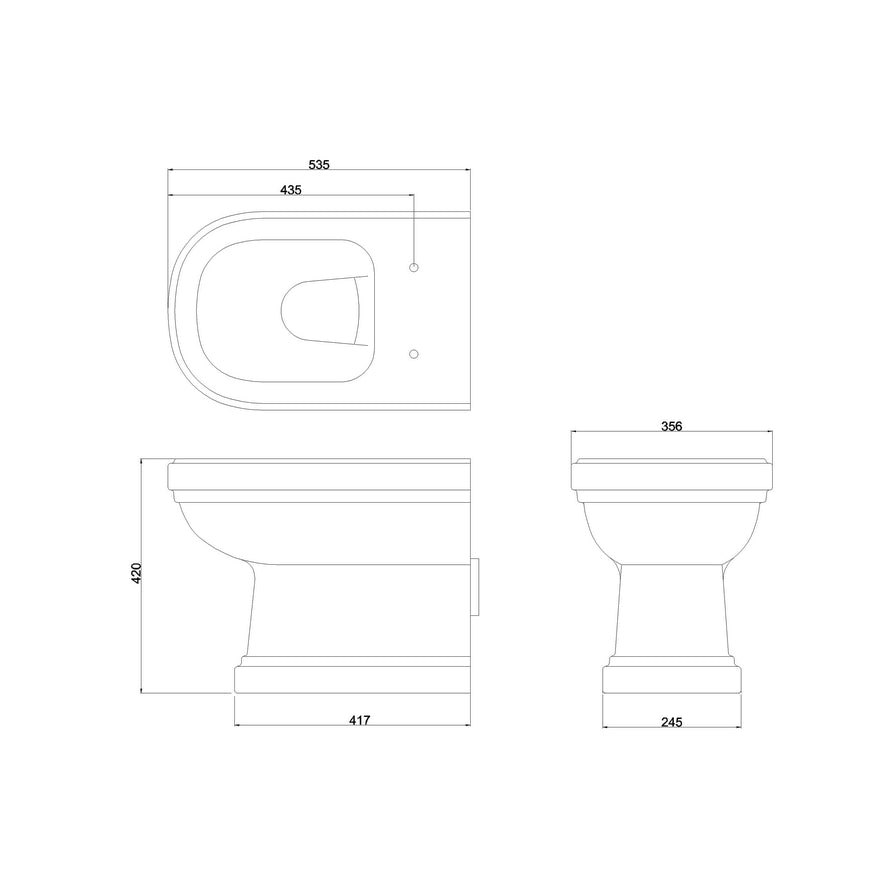 Burlington Riviera Back to Wall Toilet with Soft Close Seat