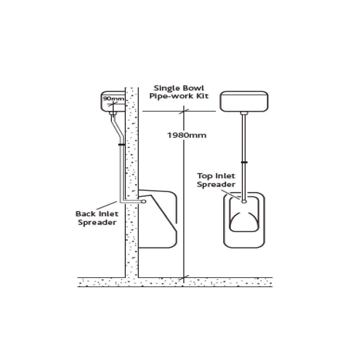 RAK Urinal RAK Urinal Auto Cistern Pack including Pipework
