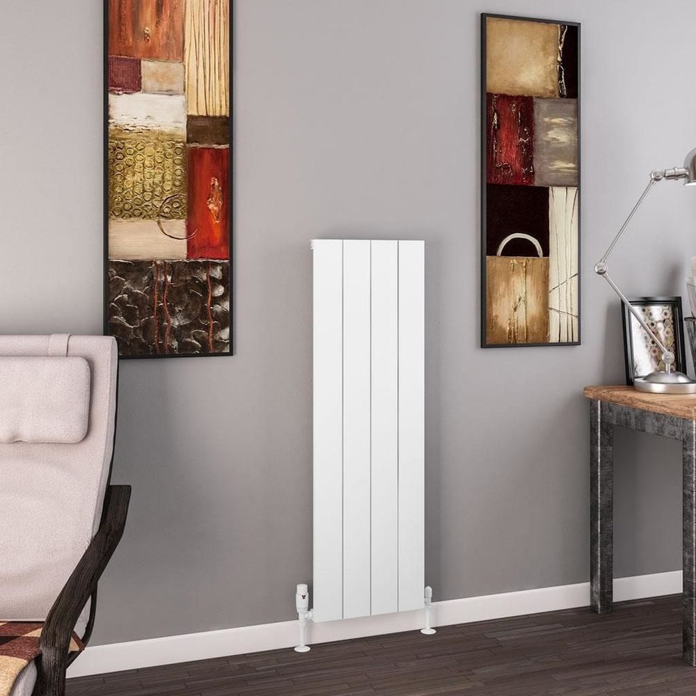 Eastbrook Panel Radiator 1200 x 375 / Central Heating Eastbrook Charlton Vertical Aluminium Designer Radiator in Matt White