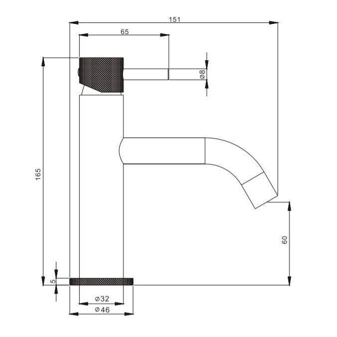 Crosswater MPRO Basin Mixer Tap with Knurled Handle