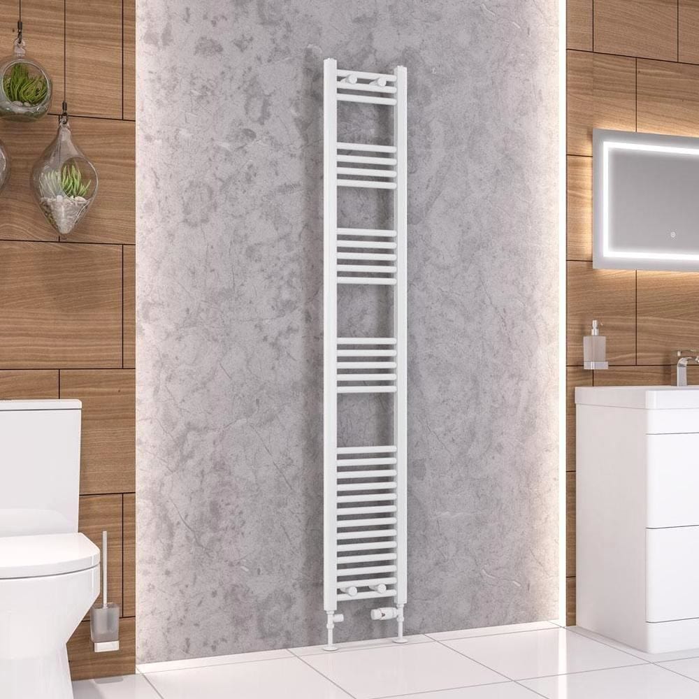 Eastbrook Ladder Rail 1800 x 300 / Dual Fuel Eastbrook Wendover Straight Vertical Heated Towel Rail in White