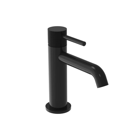 Saneux Mono Basin Tap Knurled Saneux Cos Deck Mounted Basin Mixer Tap in Satin Black