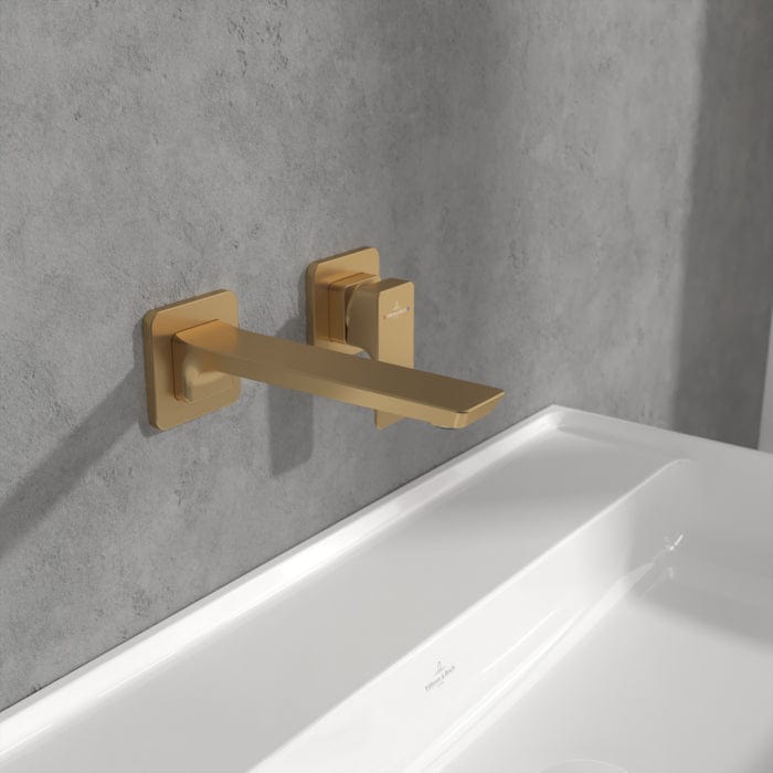 Villeroy & Boch Wall Mounted Basin Tap Brushed Gold Villeroy & Boch Subway 3.0 Wall Mounted Basin Mixer Tap