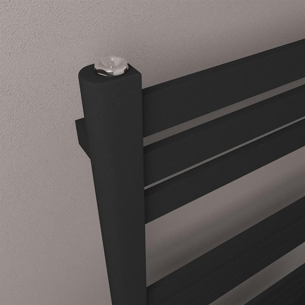 Eastbrook Ladder Rail Eastbrook Defford Vertical Designer Heated Towel Rail - 800 x 500mm - Matt Black