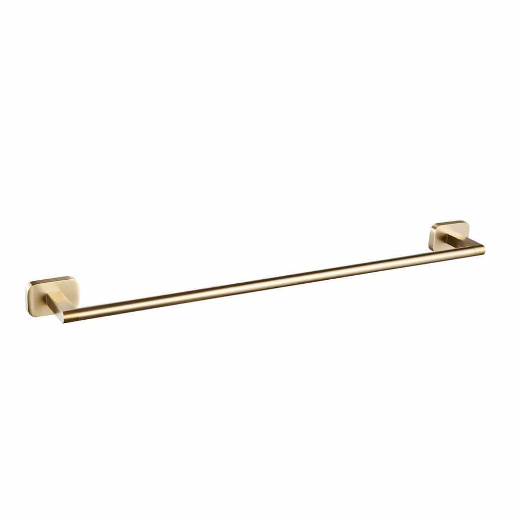 Aquarius Towel Rails and Rings Aquarius Auro Single Towel Rail in Brushed Brass