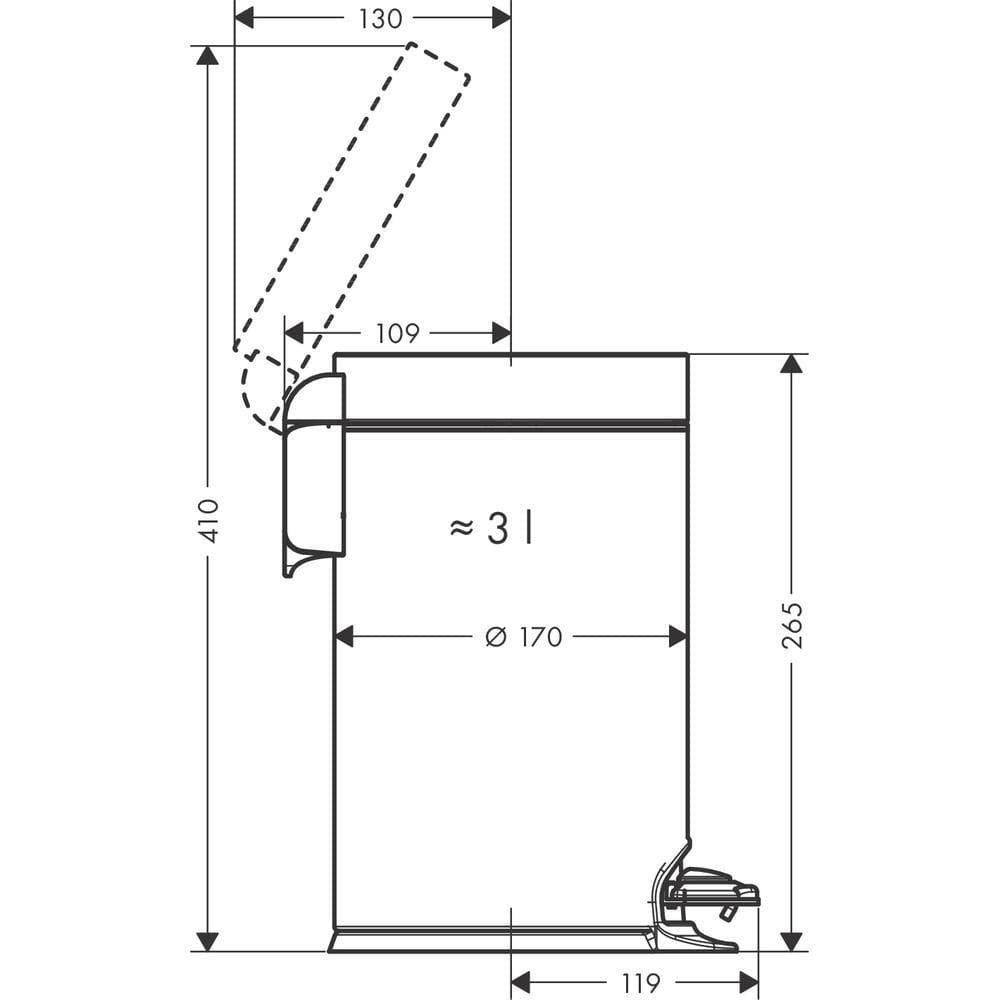 Hansgrohe Bins Hansgrohe Addstoris Pedal Bin