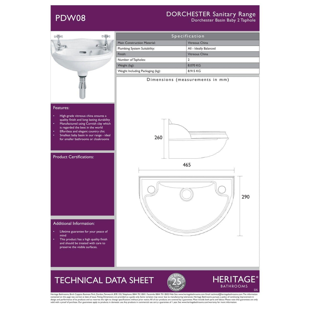 Heritage Wall Hung Basin Heritage Dorchester Wall Mounted Basin Baby with 2 Tap Holes