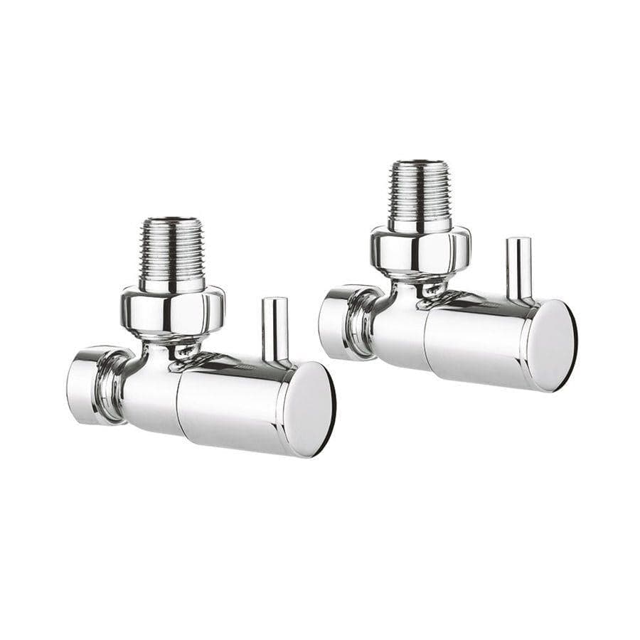Crosswater Radiator Valve Crosswater Round Angled Manual Radiator Valve in Chrome