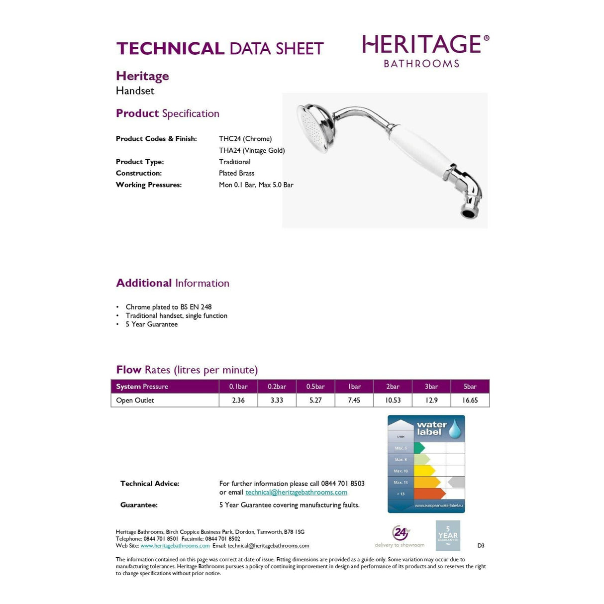 Heritage Shower Handset Heritage Traditional Shower Handset