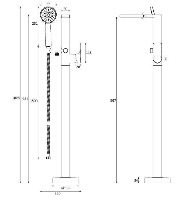 Crosswater Freestanding Bath Filler Crosswater Fuse Floorstanding Bath Shower Mixer
