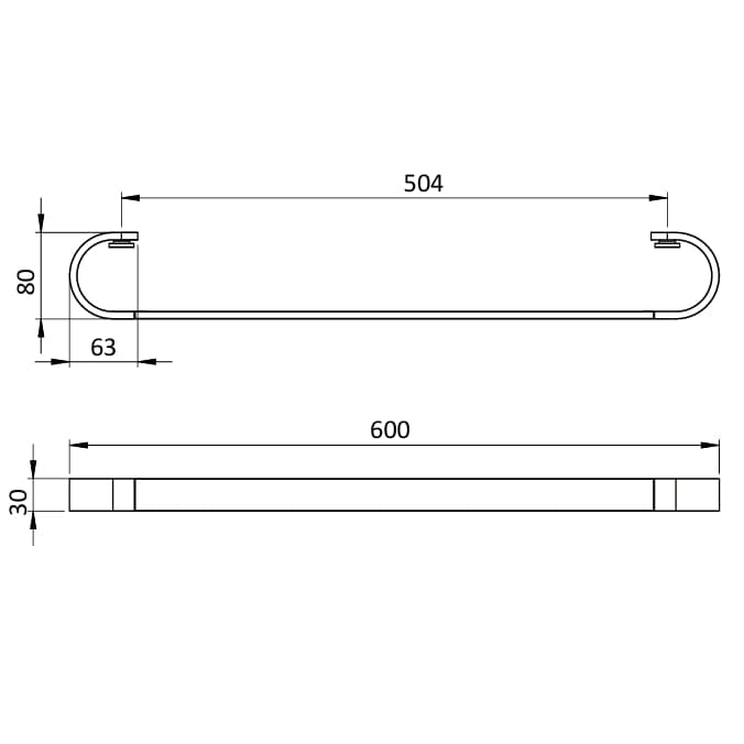 Crosswater Towel Rails and Rings Crosswater Velo Towel Rail