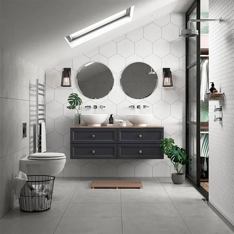 Heritage Wall Mounted Vanity Unit Heritage Caversham Wall Mounted Vanity Unit with Worktop - 1400mm