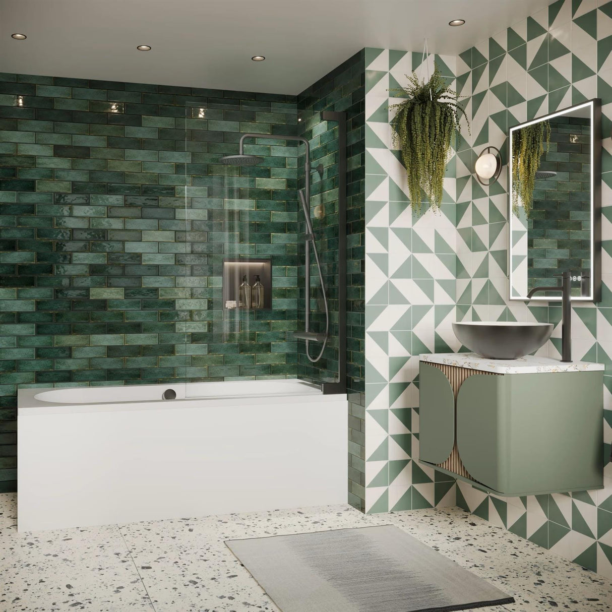 Crosswater Bath Screen Crosswater Asura 8mm Hinged Bath Screen