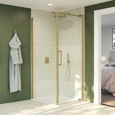 Crosswater Side Panel Brushed Brass / 800mm Crosswater Optix 10 Side Panel for Pivot Shower Door