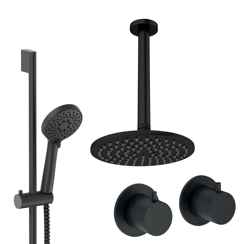 UK Bathroom Store Concealed Shower Set Crosswater Module Shower Set 2 with Riser Rail Kit and Overhead Shower