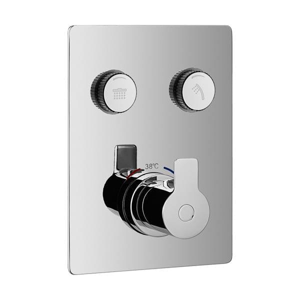 Flova Concealed Shower Valve Flova Spring 2 Outlet GoClick Finishing Set in Diamond Chrome