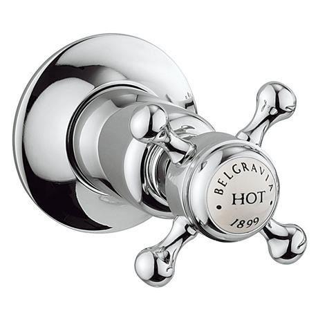 Crosswater Belgravia Crosshead 3 Hole Curved Basin Mixer Tap with Pop-Up Waste in Chrome